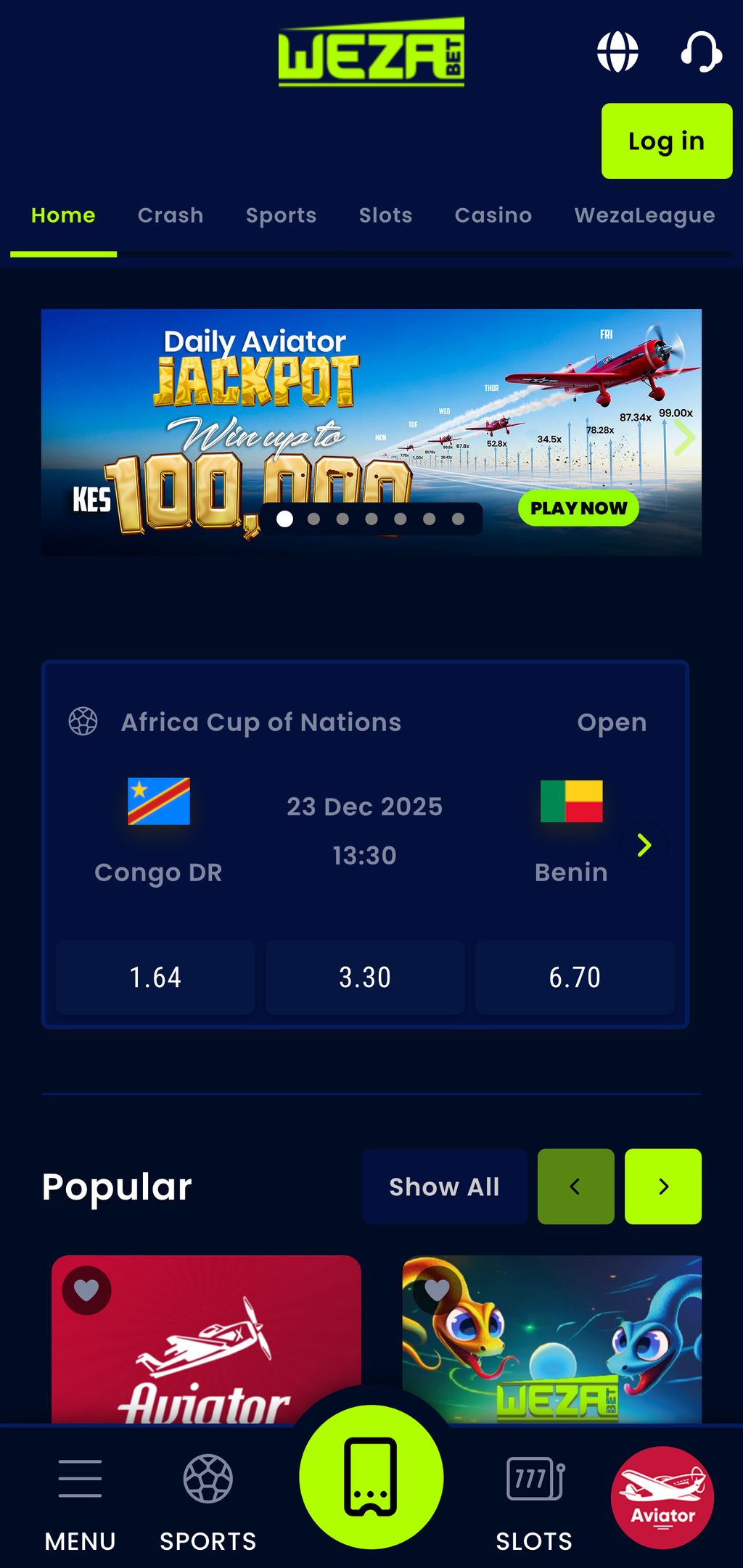 WezaBet Kenya website
