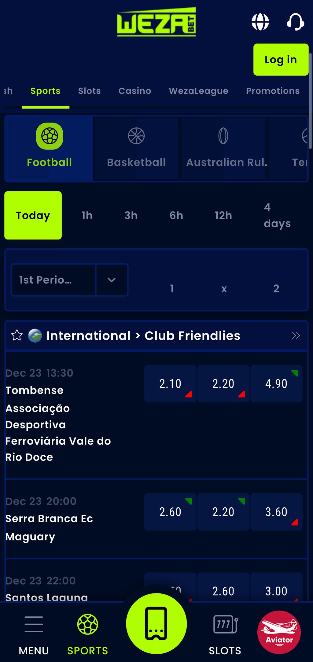 WezaBet sports betting