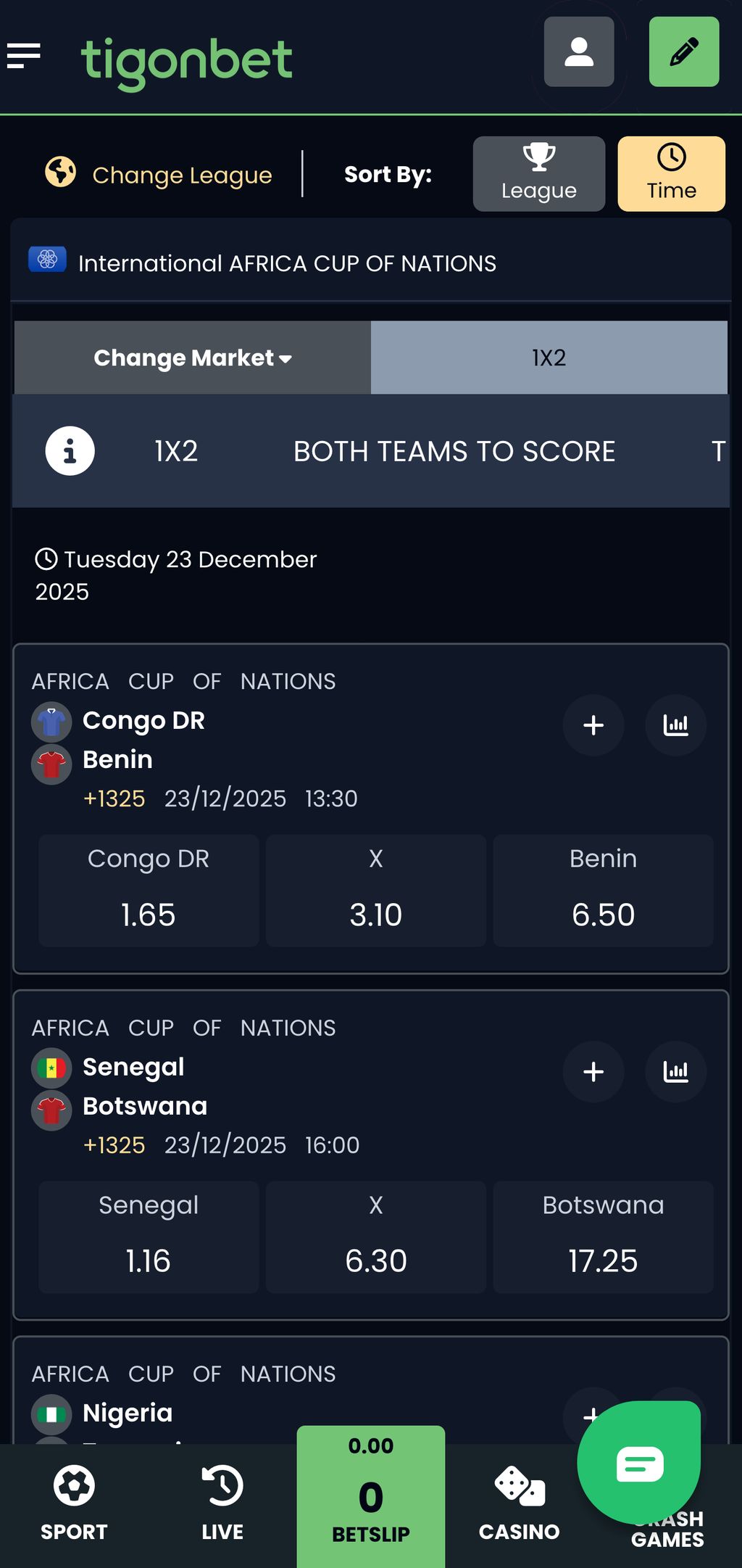 Tigonbet sports betting